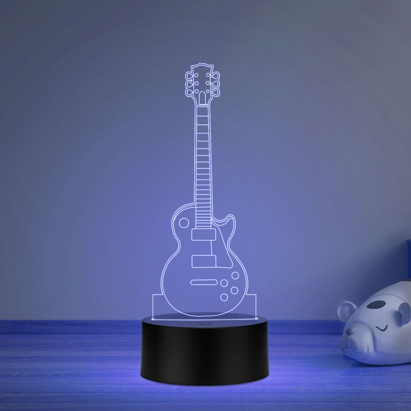 3D Guitar Acrylic LED Night Lamp Birthday Gift 16 Color Changing Light with Remote Control